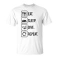 Eat Sleep Dive Repeat Diving Diver Scuba Diving T-Shirt