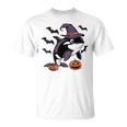 Pumpkin Bat Witch Costume Orca Halloween T-Shirt