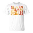 Groovy Fall In Love With Math Thanksgiving Math Teacher Fall T-Shirt