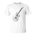 Guitarra Música Instrumento Motivo Ilustración Guitarra Camiseta unisex