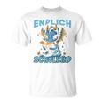 Kinder Endlich Schulkind Drache Buch Lesen 2024 Einschulung Drachen T-Shirt