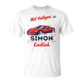 Kinder Endlich Schulkind Simon Personalised First Day Of School 2024 T-Shirt