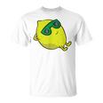 Lemon Summer Fruit Sunglasses On Lemon T-Shirt