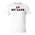 I Love My Cats I Heart My Cats Maglietta