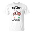 Mein Roller Ruft An Mofa Moped Retro Scooter Gray T-Shirt