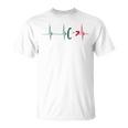 Mexico Heart Mexico Flag Heartbeat Ekg Pulse Mexican Roots T-Shirt