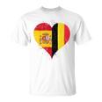 Moitié Espagnole Moitié Belge Un Drapeau Espagne Belgique T-Shirt