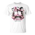In October We Wear Pink Ghost Witch Breast Cancer Awareness T-Shirt