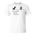 You Are Offline Low Resolution Pixel Dinosaur Screen Maglietta