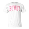 Preppy Cowgirl Varsity Pink Howdy Western Girls T-Shirt