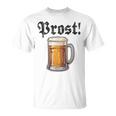 Prost Oktoberfest Bierfest Munich Lederhosen Gray T-Shirt