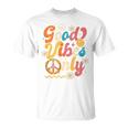 Retro Groovy 70S Good Vibes Only Floral Hippies T-Shirt