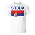 Serbian Flag Football Fan Serbia Srbija T-Shirt