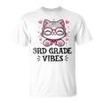 Third 3Rd Grade Vibes Back To School Cute Cat Cute For Girls T-Shirt