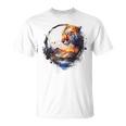Tigre Animal Amante Arte Montañas Animal Tigre Camiseta unisex