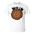 Trekking Mountain Hiker Tree Ring Woods Trees Maglietta