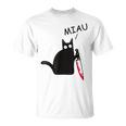 Verrückte Katze Mit Knife Crazy Cat With Knife T-Shirt