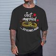 31 Year Ago Just Married Wedding Anniversary Ring Matching T-Shirt Gifts for Him