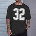 32 De Estilo Jersey Con Diseño De Contorno Blanco Número 32 Camiseta unisex Regalos para él