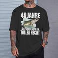 40 Jahre Und Noch Ein Toller Hecht Angler Birthday T-Shirt Geschenke für Ihn