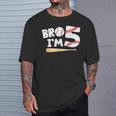 5Th Birthday Boy Bro I'm 5 Year Old Baseball Theme T-Shirt Gifts for Him