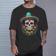 Aesthetic Mexico Dia De Muertos Skull T-Shirt Geschenke für Ihn