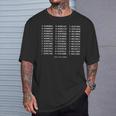 Alfabeto Binario Abc Números En Camisa De Código Binario Camiseta unisex Regalos para él