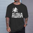 Aloha Beach Summer Palm Trees Hawaii Surfer T-Shirt Geschenke für Ihn