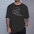 Amoureux Du Surf Surfeur Deagues Dessin De Surf T-Shirt Cadeaux pour lui