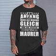 With Am Anfang Waren Alle Menschen Gleich Maurer Geselle T-Shirt Geschenke für Ihn