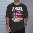 Angel Tour Norway 2025 Fishing Team Norway Flag Angler T-Shirt Geschenke für Ihn