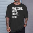 Awesome Wife Since 1980 44 Aniversario De Boda 44 Años Camiseta unisex Regalos para él