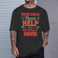 Babbo Natale Helper David Divertente Natale Nome David Maglietta Regalos para él