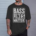 Bass Lines Matte Bass Guitar Bassist Edm Music Fan T-Shirt Geschenke für Ihn