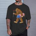 Bigfoot Fireworks 4Th Of July Sasquatch American Flag Us T-Shirt Gifts for Him