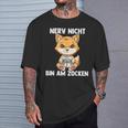 Bin Am Zocken Gaming Fox T-Shirt Geschenke für Ihn