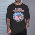 Camicia Di Maiale Tirata Per Uomini E Donne I Love Pulled Pork Maglietta Regalos para él