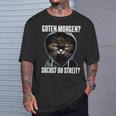 Cat Saying I Guten Morgen Suchst Du Streit T-Shirt Geschenke für Ihn