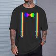 Clown Arcobaleno Bretelle Papillon Bambini Quick Costume Camicia Maglietta Regalos para él