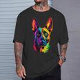 Colorful Belgian Malinois Lover Brave Dog Black T-Shirt Gifts for Him
