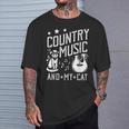 Country Music And My Cat Song Lover Country Songs T-Shirt Gifts for Him