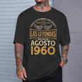 Cumpleaños Hombre Regalos Las Leyendas Agosto 1960 Camiseta unisex Regalos para él