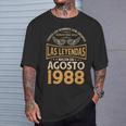 Cumpleaños Hombre Regalos Las Leyendas Agosto 1988 Camiseta unisex Regalos para él