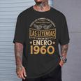 Cumpleaños Hombre Regalos Las Leyendas Enero 1960 Camiseta unisex Regalos para él