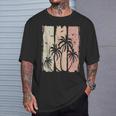 Deacaciones Sunset Palmeras Playa Retro Tropical Beach Sin Mangas Camiseta unisex Regalos para él