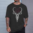 Death Metal Pagan Occulto Goth Satanic Teschio Di Cervo Maglietta Regalos para él