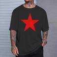 Diseño De Estrella Roja De 5 Puntos Estrella Roja Camiseta unisex Regalos para él