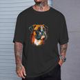 Divertida Cara De Perro Bóxer Con Gafas De Camiseta unisex Regalos para él
