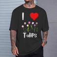 Donna I Love Tulipano Fiori Bellissimi Tulipani Petali Di Fiori Fioriscono Con Collo A Maglietta Regalos para él