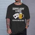 Doppelkopf Und Bier Da Bin Ich Hier T-Shirt Geschenke für Ihn